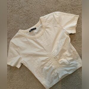 Zara white crop t shirt